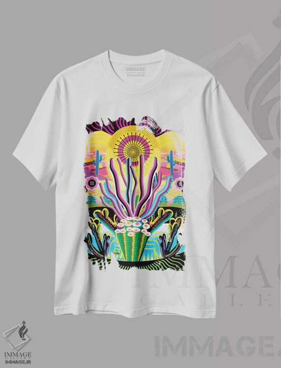 تیشرت سفید طرح دار دارچین، هنر فاخر معاصر اثر چارلز هارکر | immage.ir
