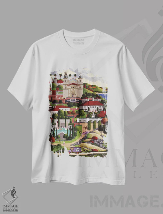 تیشرت سفید طرح دار آخر هفته در قلعه، مدیوم اثر هرونیم | immage.ir