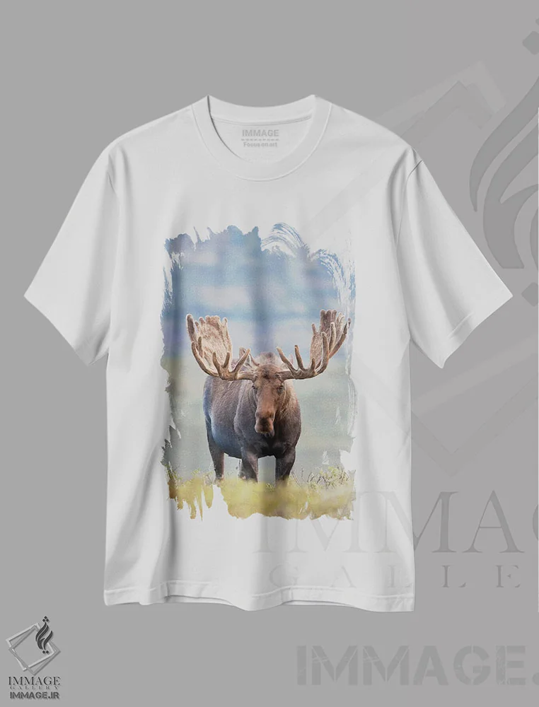 تیشرت سفید طرح دار آثار هیو رز - immage.ir