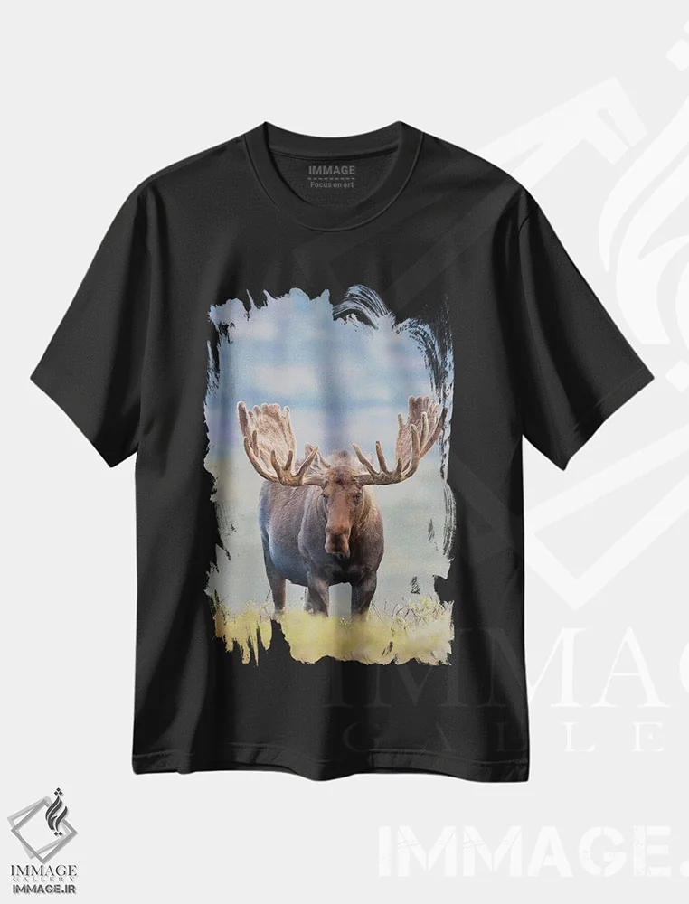 تیشرت مشکی طرح دار آثار هیو رز - فروشگاه ایماژ