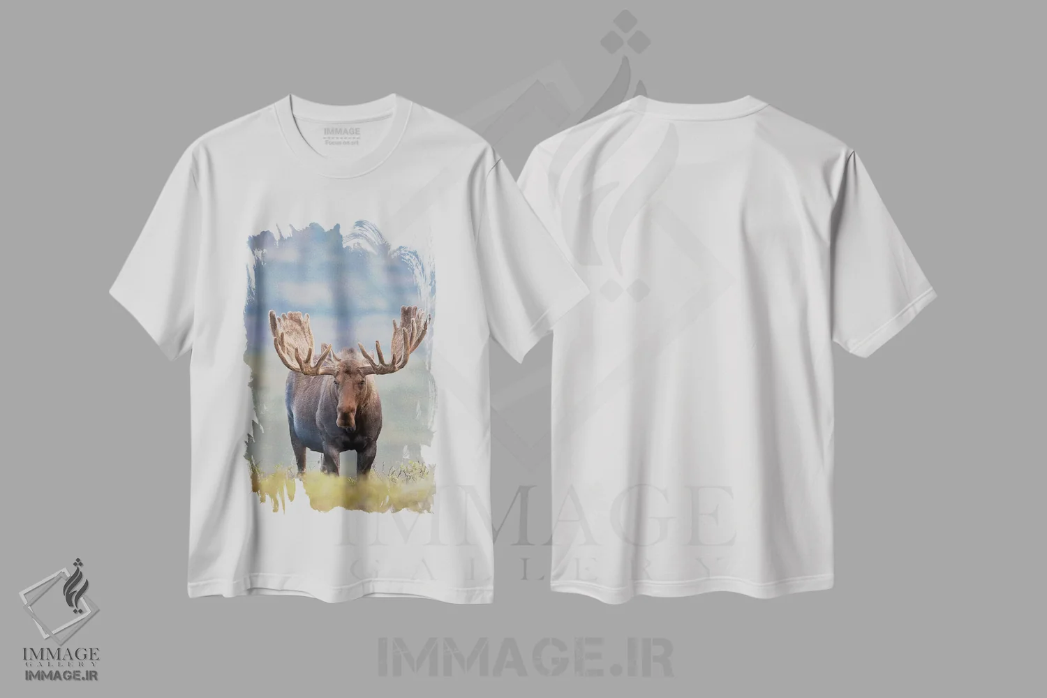 تیشرت سفید طرح دار آثار هیو رز - immage.ir