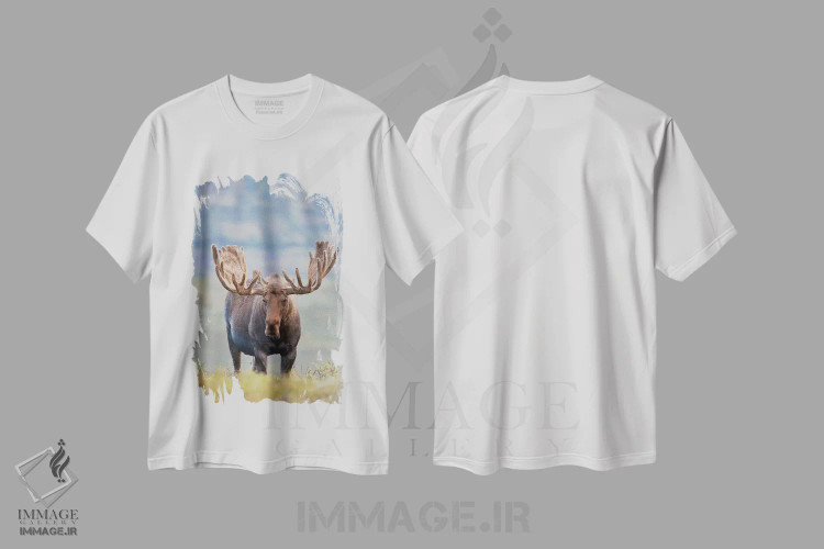 تیشرت سفید طرح دار آثار هیو رز - immage.ir