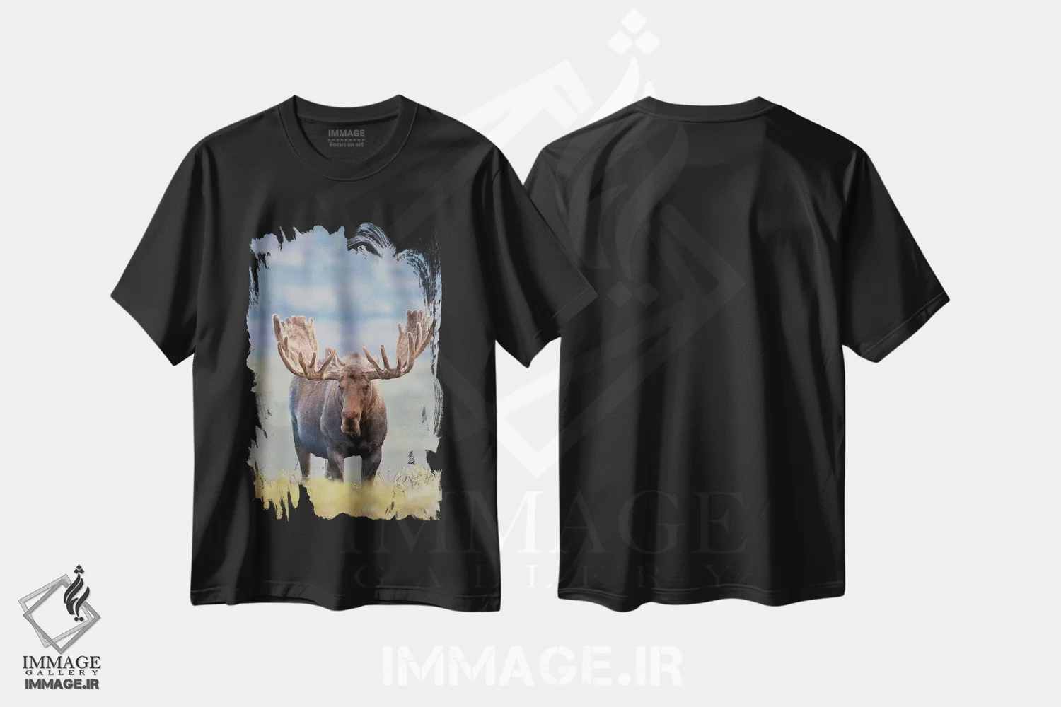 تیشرت مشکی طرح دار آثار هیو رز - فروشگاه ایماژ