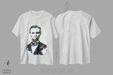 تیشرت سفید طرح دار لینکلن دوم، هنر فاخر معاصر اثر اندرو هار | immage.ir