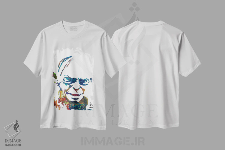 تیشرت سفید طرح دار گالوم، هنر فاخر معاصر اثر اندرو هار | فروشگاه ایماژ