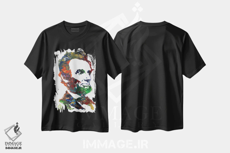تیشرت مشکی طرح دار لینکلن یکم، هنر فاخر معاصر اثر اندرو هار | immage.ir