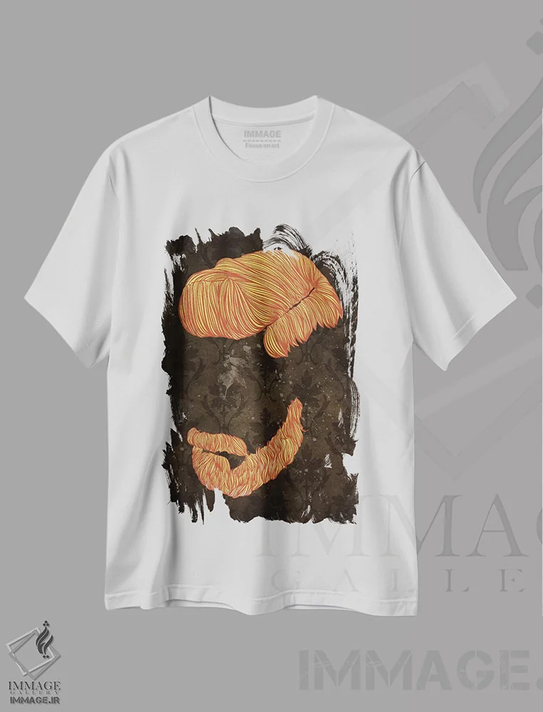 تیشرت سفید طرح دار طرح ریش بالبو، هنر دیجیتال اثر فایو بای فایو کالکتیو | فروشگاه ایماژ