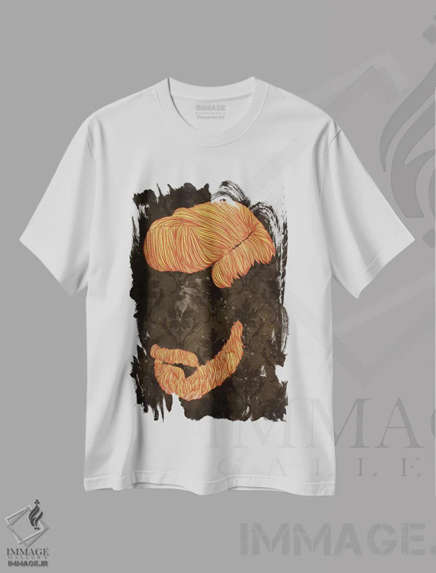 تیشرت سفید طرح دار طرح ریش بالبو، هنر دیجیتال اثر فایو بای فایو کالکتیو | فروشگاه ایماژ