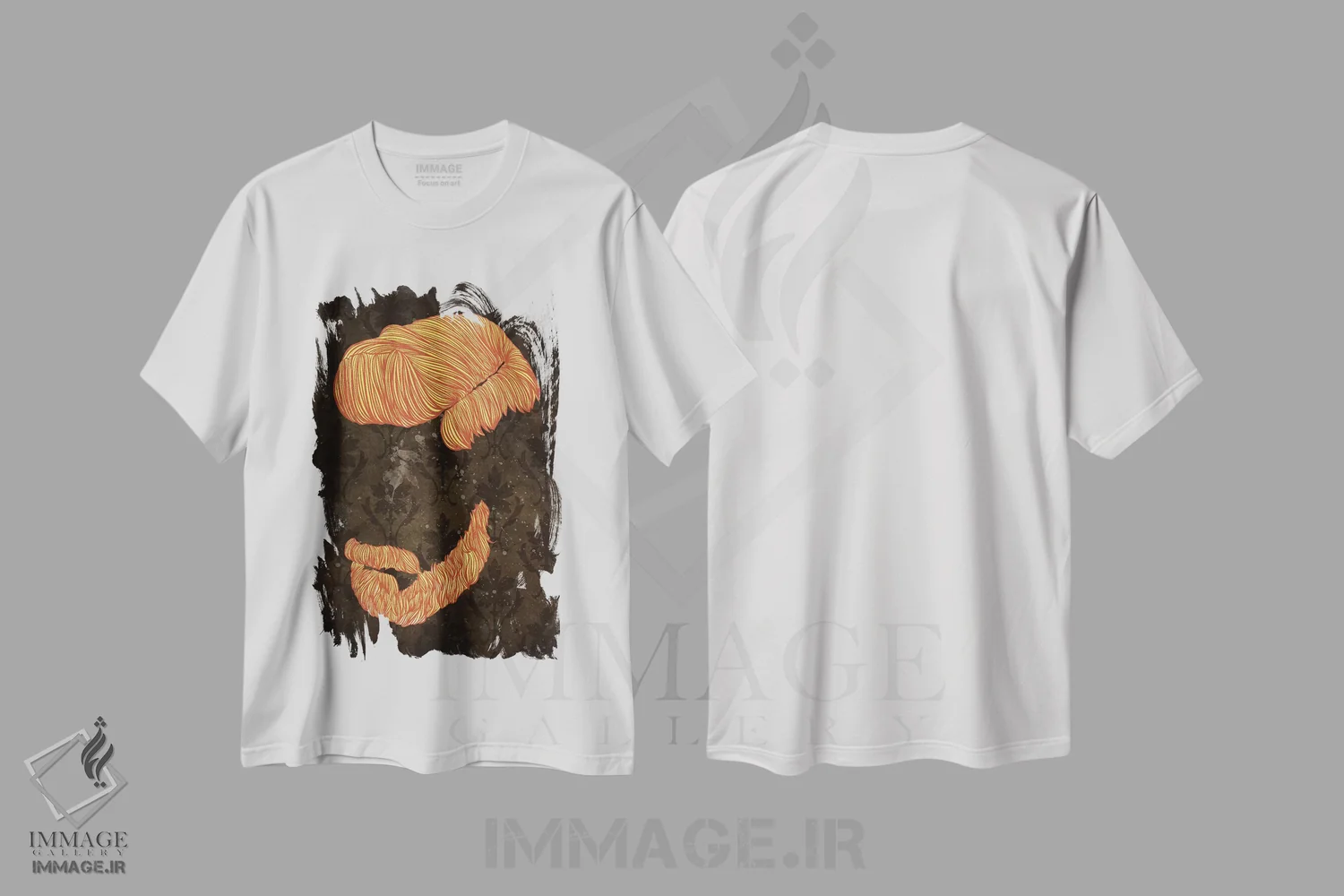 تیشرت سفید طرح دار طرح ریش بالبو، هنر دیجیتال اثر فایو بای فایو کالکتیو | فروشگاه ایماژ