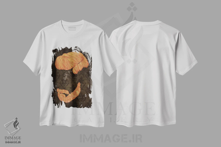 تیشرت سفید طرح دار طرح ریش بالبو، هنر دیجیتال اثر فایو بای فایو کالکتیو | فروشگاه ایماژ