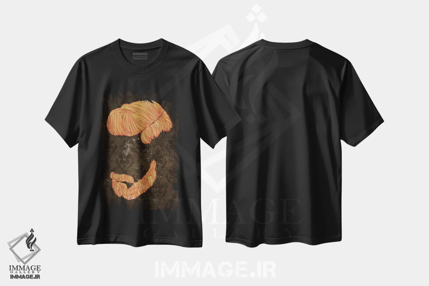 تیشرت مشکی طرح دار طرح ریش بالبو، هنر دیجیتال اثر فایو بای فایو کالکتیو | immage.ir