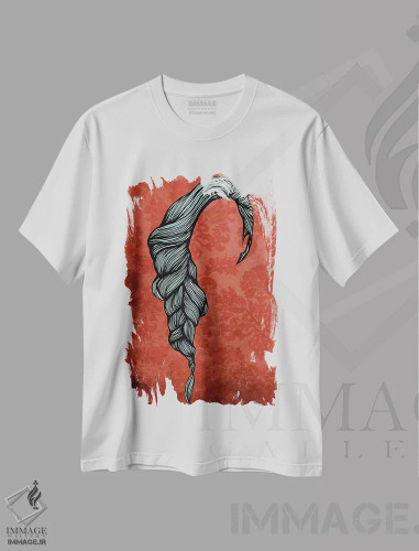 تیشرت سفید طرح دار دم ماهی، هنر دیجیتال اثر فایو بای فایو کالکتیو | فروشگاه ایماژ