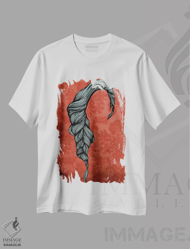 تیشرت سفید طرح دار دم ماهی، هنر دیجیتال اثر فایو بای فایو کالکتیو | فروشگاه ایماژ