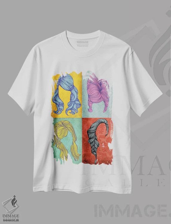 تیشرت سفید طرح دار سبک ترکیبی شماره ۳، هنر دیجیتال اثر فایو بای فایو کالکتیو | فروشگاه ایماژ