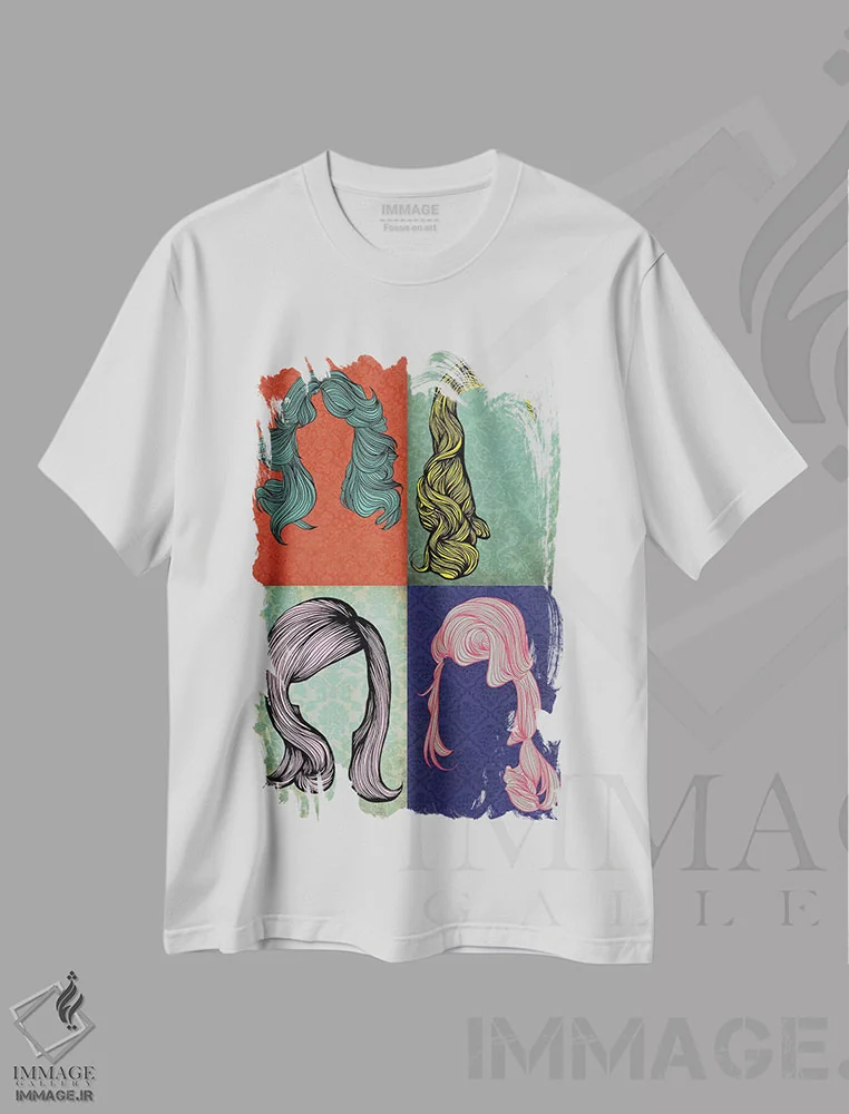 تیشرت سفید طرح دار سبک ترکیبی شماره ۴، هنر دیجیتال اثر فایو بای فایو کالکتیو | immage.ir