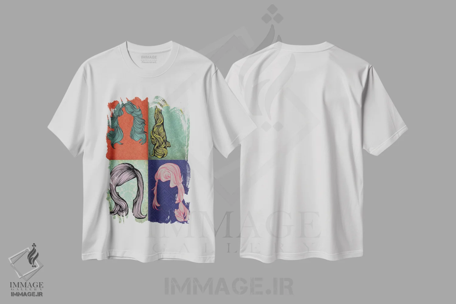 تیشرت سفید طرح دار سبک ترکیبی شماره ۴، هنر دیجیتال اثر فایو بای فایو کالکتیو | immage.ir
