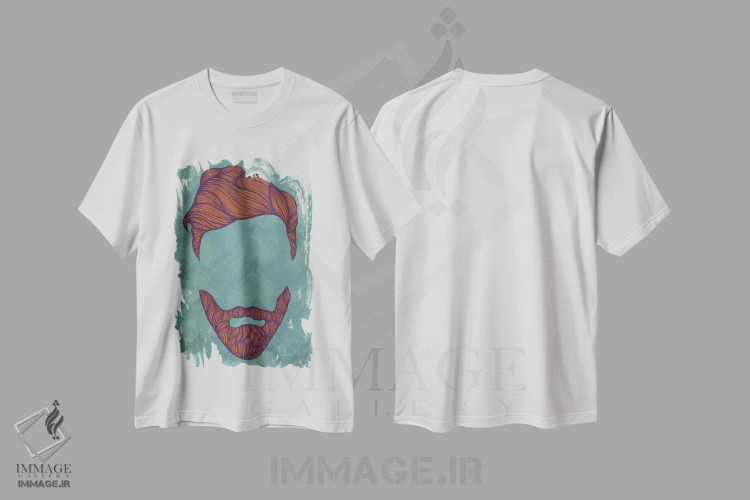 تیشرت سفید طرح دار کف مو، هنر دیجیتال اثر فایو بای فایو کالکتیو | immage.ir