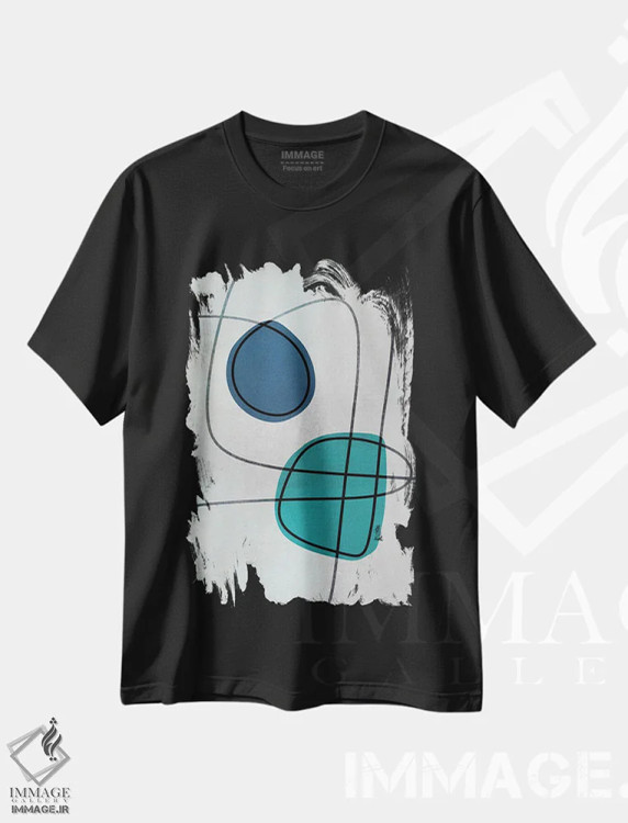 تیشرت مشکی طرح دار مسیر مخفی، آبستره اثر آندریا هازه | immage.ir