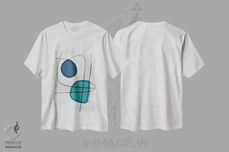 تیشرت سفید طرح دار مسیر مخفی، آبستره اثر آندریا هازه | فروشگاه ایماژ