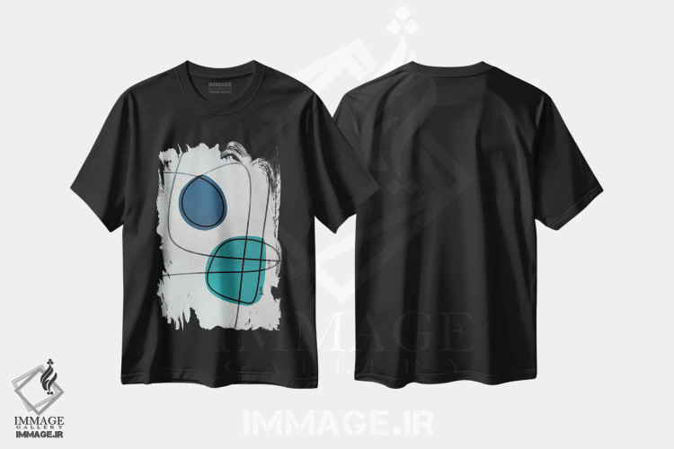 تیشرت مشکی طرح دار مسیر مخفی، آبستره اثر آندریا هازه | immage.ir