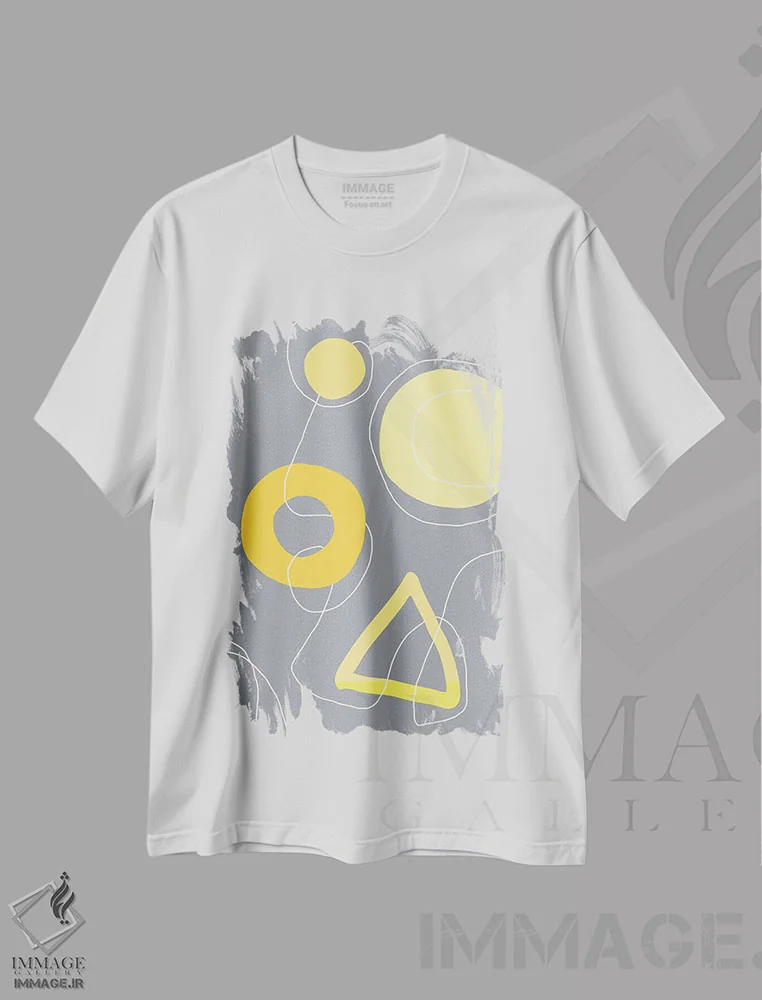 تیشرت سفید طرح دار ارتباط آسان اثر آندریا هازه | فروشگاه ایماژ