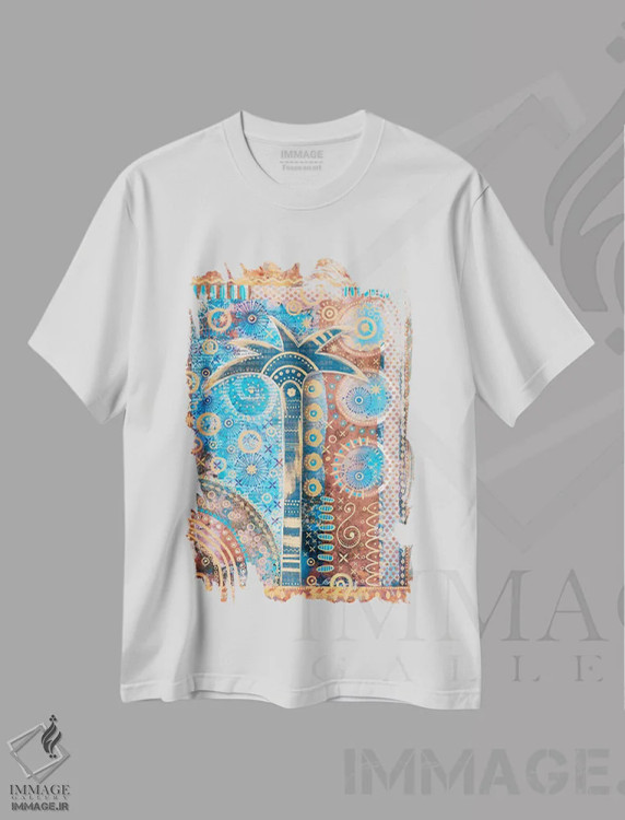 تیشرت سفید طرح دار افسانه شرقی، دکور آسیایی اثر آندریا هازه | immage.ir