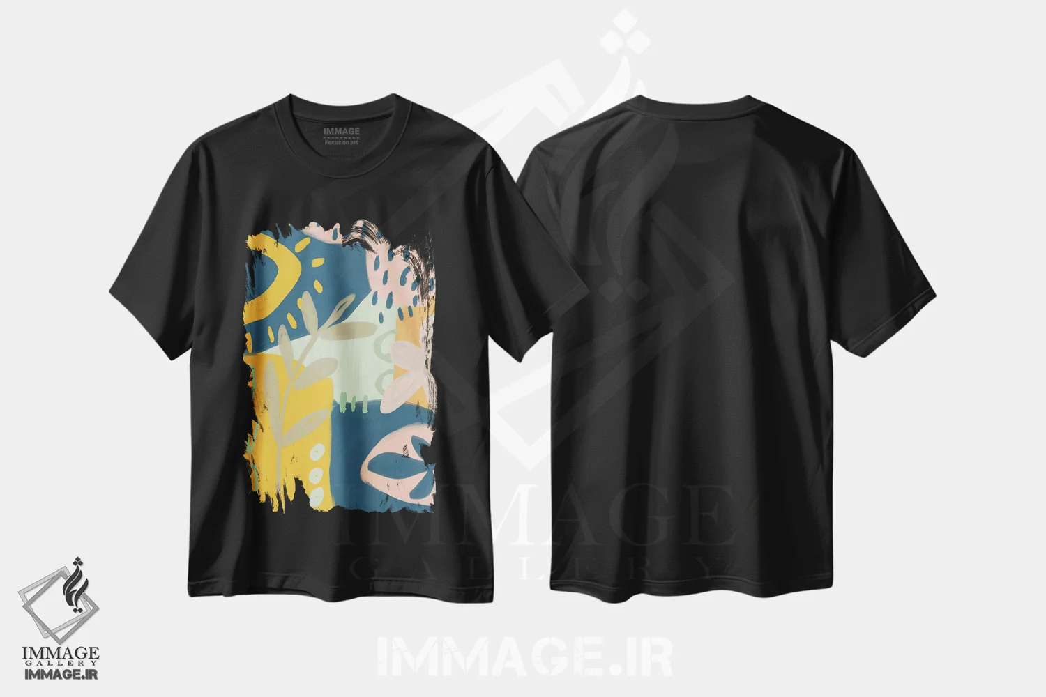 تیشرت مشکی طرح دار باران تابستانی، آبستره اثر آندریا هازه | immage.ir
