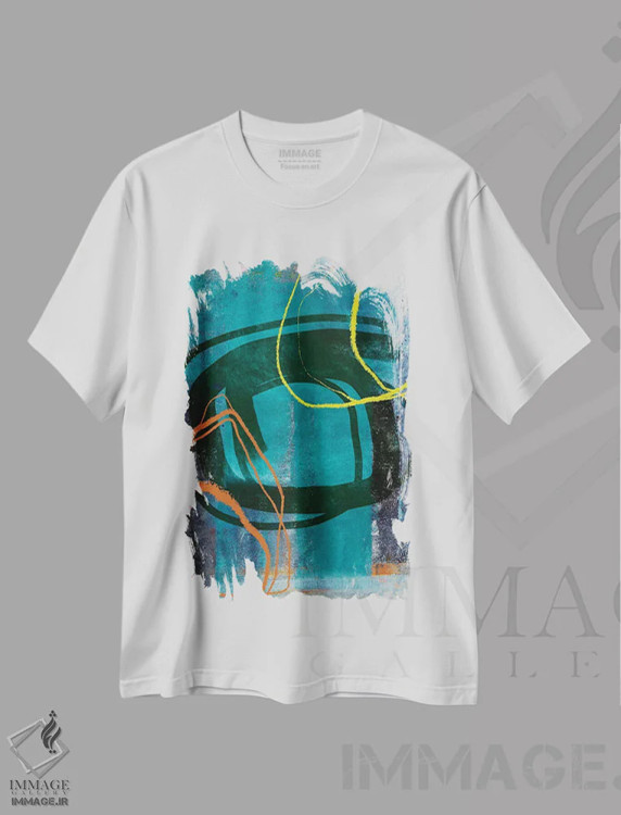 تیشرت سفید طرح دار رقص ماه اثر آندریا هازه | immage.ir