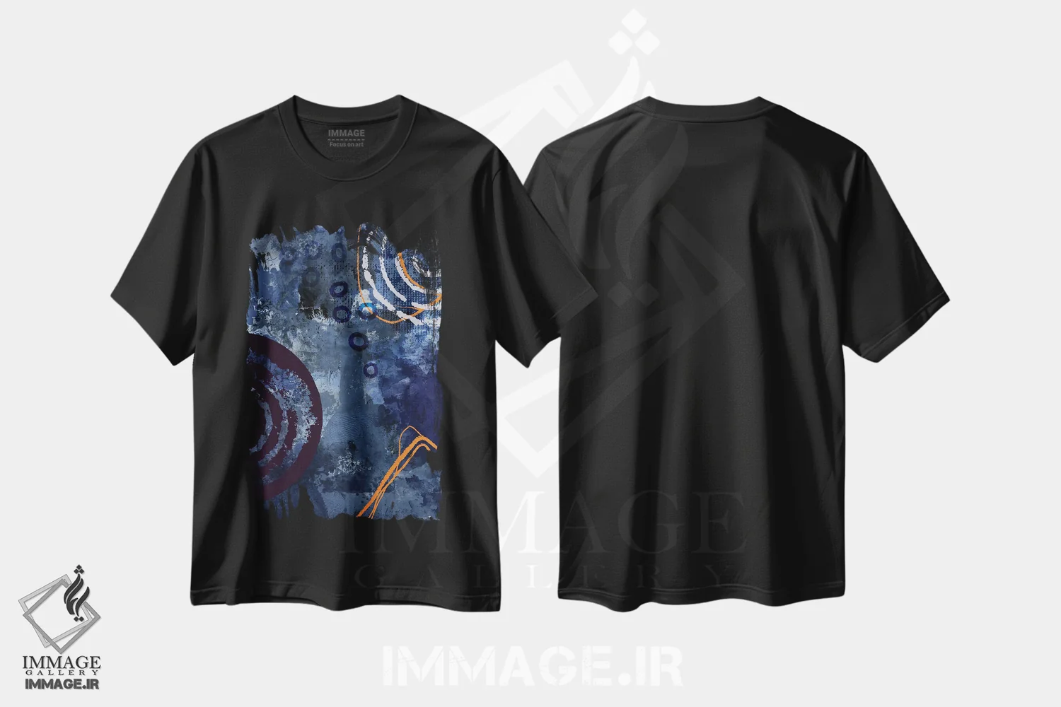 تیشرت مشکی طرح دار هیجان شبانه اثر آندریا هازه | فروشگاه ایماژ