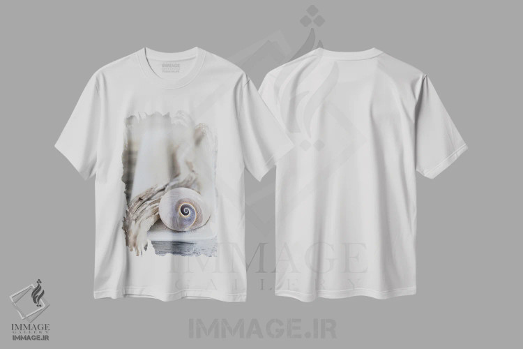 تیشرت سفید طرح دار ساحل به سبک ذن، مدیوم اثر آندریا هازه | immage.ir