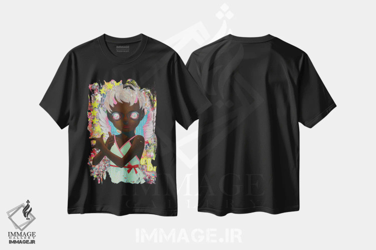 تیشرت مشکی طرح دار دشمن خود را نمی شناسم، هنر آمریکایی آفریقایی تبار اثر هیکاری شیمودا | immage.ir