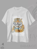 تیشرت سفید طرح دار ببر خیلی زودبیدار، مدیوم اثر هالی سیمنتال | immage.ir
