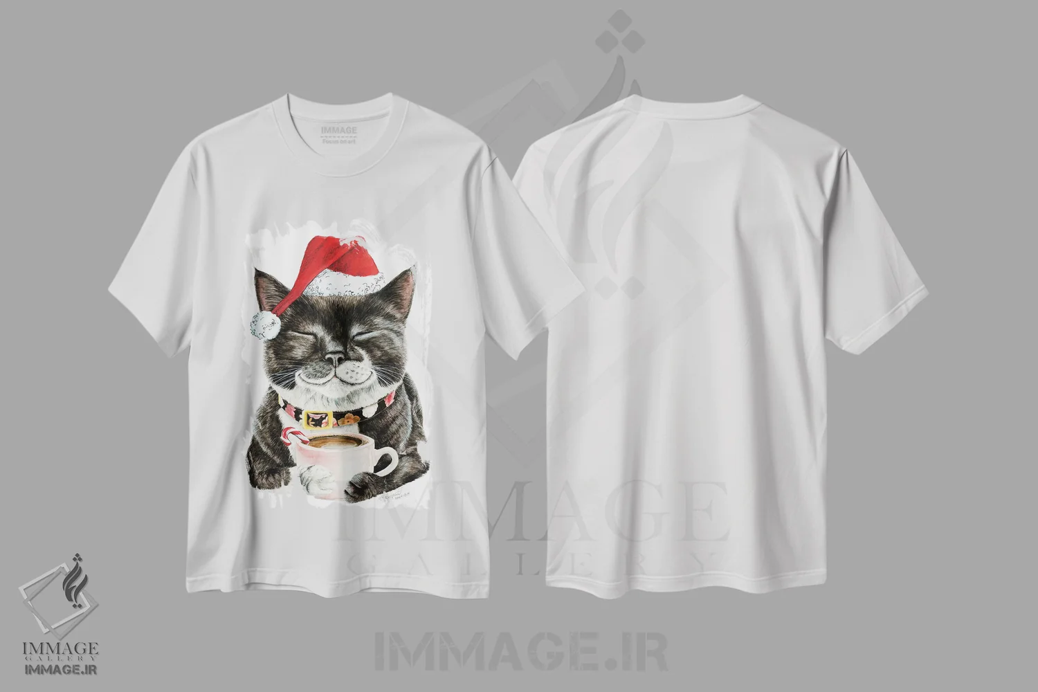 تیشرت سفید طرح دار صبح بی نقص کریسمس، حیوانات کریسمسی اثر هالی سیمنتال | فروشگاه ایماژ