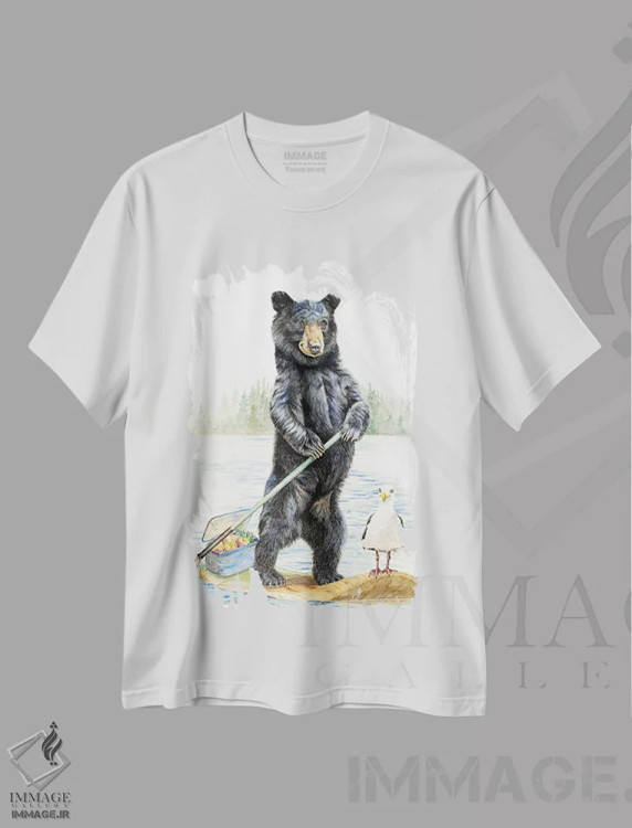تیشرت سفید طرح دار راهزنان ساحل، دکور کلبه و لژ اثر هالی سیمنتال | immage.ir