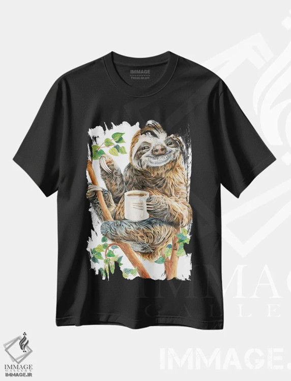 تیشرت مشکی طرح دار شروع درخشان صبح، مدیوم اثر هالی سیمنتال | immage.ir