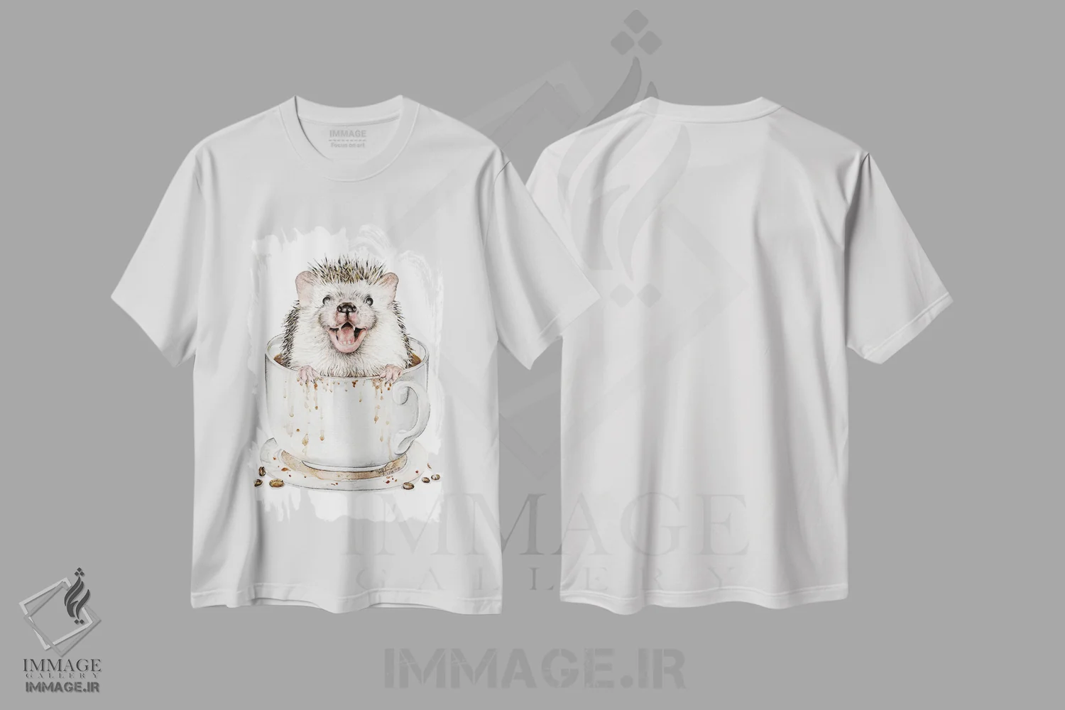 تیشرت سفید طرح دار خوک قهوه ای، مدیوم اثر هالی سیمنتال | immage.ir