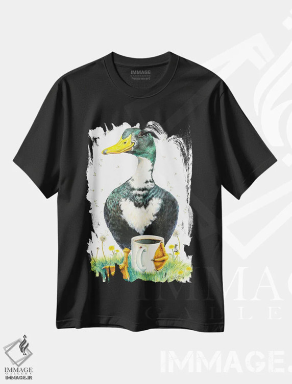 تیشرت مشکی طرح دار عشق به قهوه، مدیوم اثر هالی سیمنتال | immage.ir