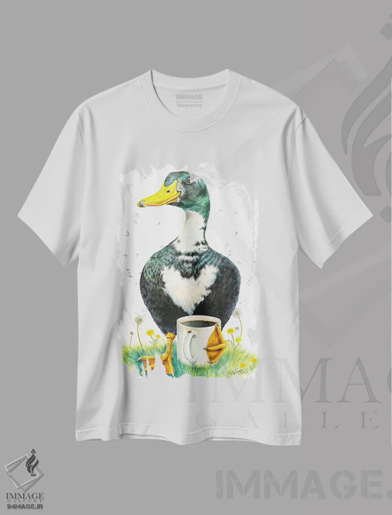 تیشرت سفید طرح دار عشق به قهوه، مدیوم اثر هالی سیمنتال | فروشگاه ایماژ