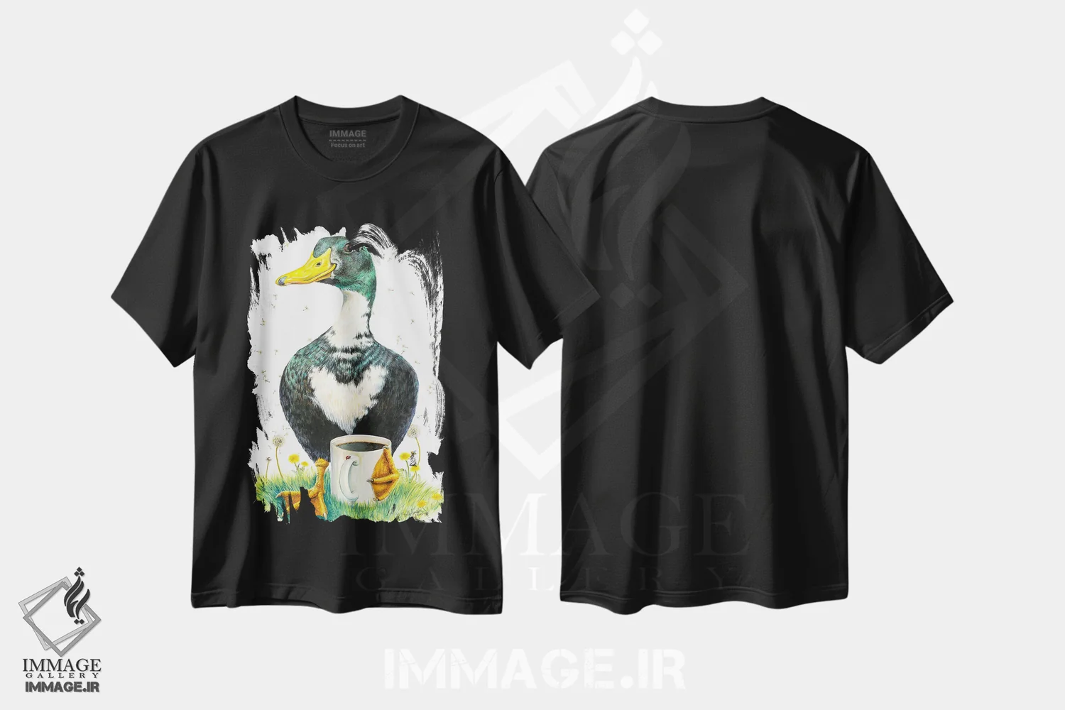 تیشرت مشکی طرح دار عشق به قهوه، مدیوم اثر هالی سیمنتال | immage.ir