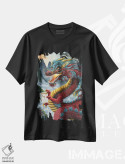 تیشرت مشکی طرح دار اژدهای قهوه ژولونگ، هنر دیجیتال اثر هالی سیمنتال | immage.ir
