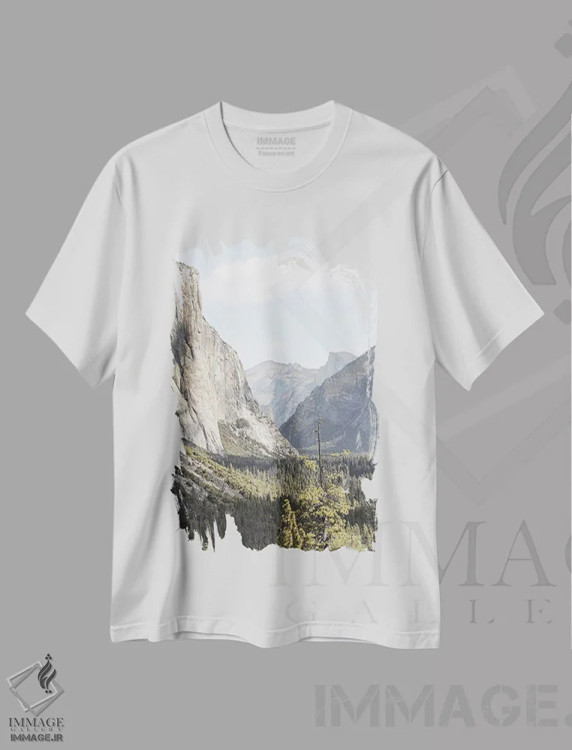 تیشرت سفید طرح دار پارک ملی یوسیمیتی، مدیوم اثر هنریکه شنک | immage.ir