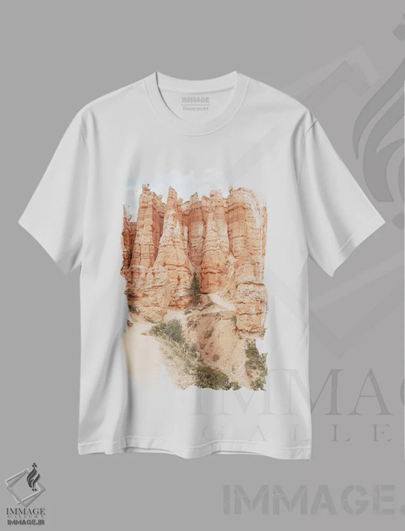 تیشرت سفید طرح دار پارک ملی برایس کانیون، مدیوم اثر هنریکه شنک | immage.ir