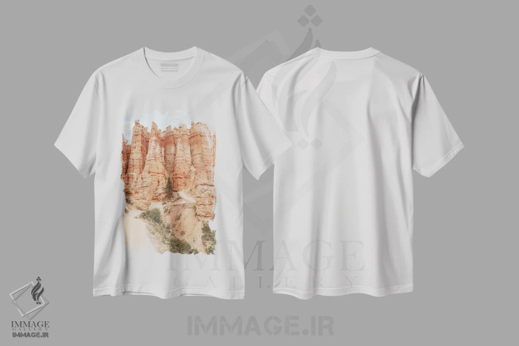 تیشرت سفید طرح دار پارک ملی برایس کانیون، مدیوم اثر هنریکه شنک | immage.ir