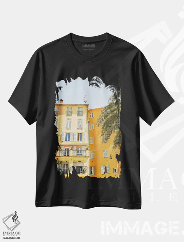 تیشرت مشکی طرح دار France,معماری شهری در نیس، فرانسه، تزئینی اثر هنریکه شنک | فروشگاه ایماژ