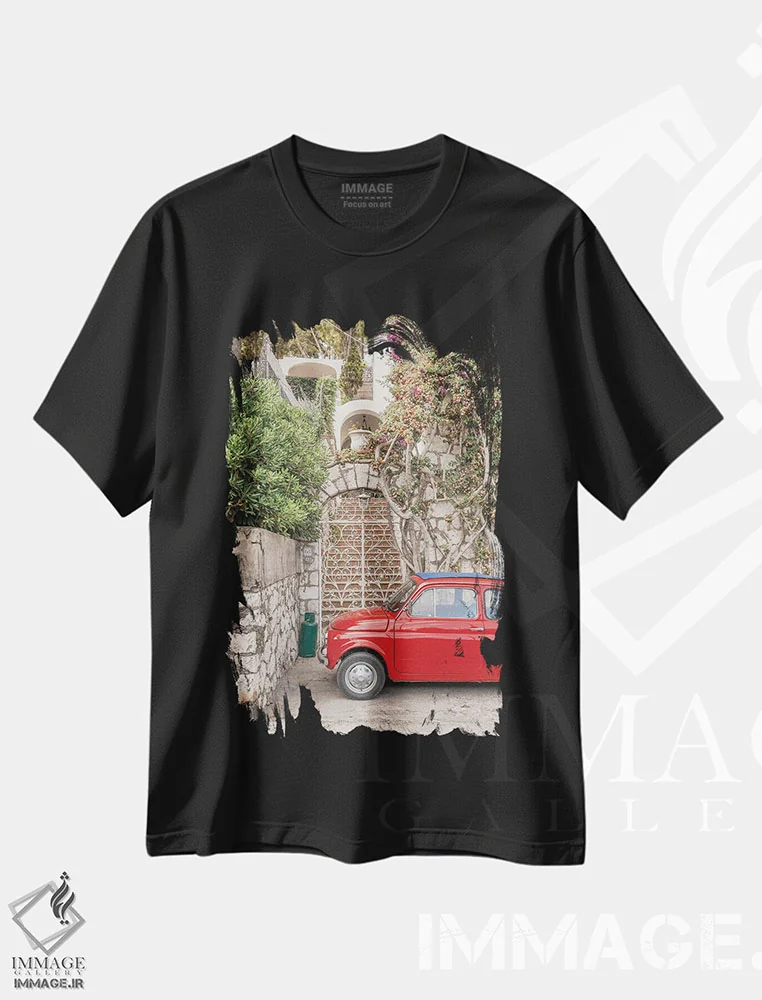 تیشرت مشکی طرح دار ورودی ایتالیایی، مدیوم اثر هنریکه شنک | فروشگاه ایماژ