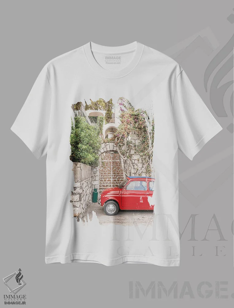 تیشرت سفید طرح دار ورودی ایتالیایی، مدیوم اثر هنریکه شنک | immage.ir