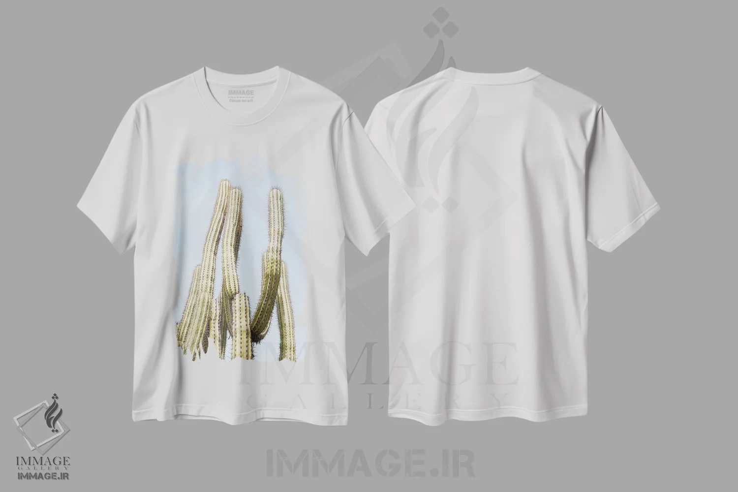 تیشرت سفید طرح دار گیاه کاکتوس، تزئینی اثر هنریکه شنک | immage.ir
