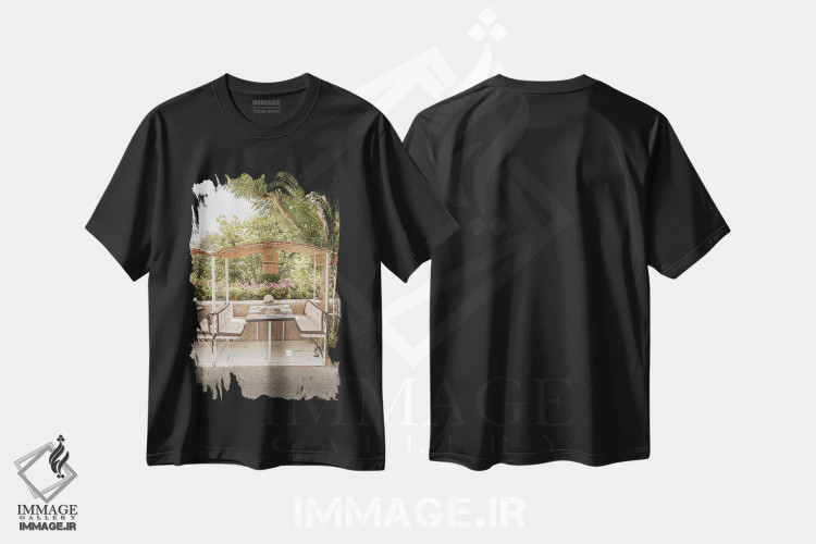 تیشرت مشکی طرح دار حال وهوای جزیره کاپری، مدیوم اثر هنریکه شنک | immage.ir