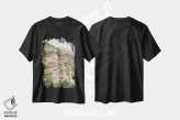 تیشرت مشکی طرح دار منظره پوزیتانو، مدیوم اثر هنریکه شنک | فروشگاه ایماژ