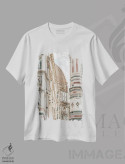 تیشرت سفید طرح دار Florence Italy II,کلیسای دومو، فلورانس، ایتالیا ۲، مدیوم اثر هنریکه شنک | فروشگاه ایماژ
